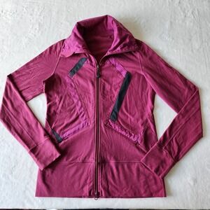 Lululemon Origami Stride Jacket Womens 8 Fuchsia Full Zip Long‎ Sleeve *Pilling